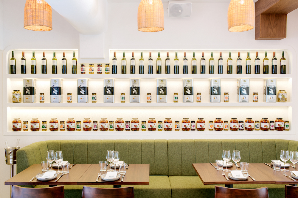 Authentic Greek olive oil, honey, bread and wine will be available to buy from their larder